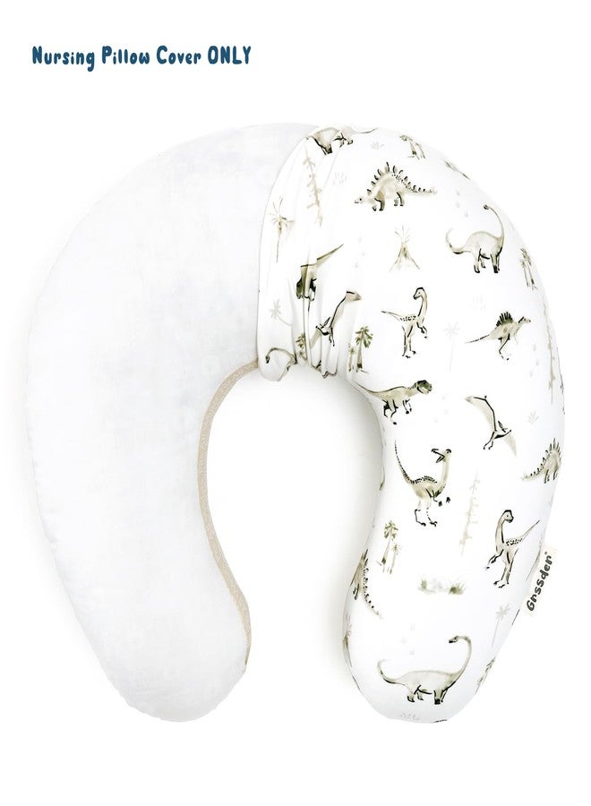 GRSSDER Nursing Pillow Cover Stretchy Minky Removable Nursing Covers for Breastfeeding Pillows, Ultra Soft Comfortable Slipcover for Boy and Girls, Stylish Pretty Dinosaur - Image 2